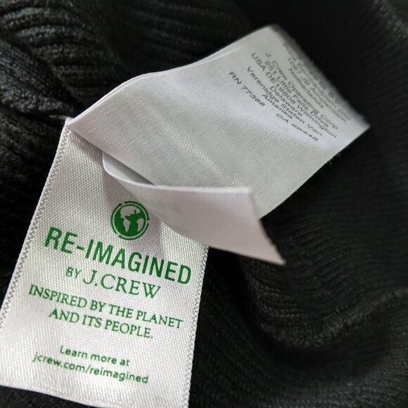 J Crew Black Romantic Puffy Long Sleeve Knit V Neck Sweater Size Small - Picture 10 of 10